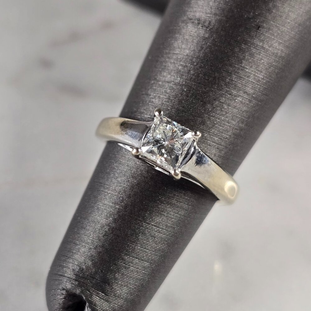 Womens Vintage Estate 14k White Gold Diamond Tolkowsky Ring 3.3g #E1749
